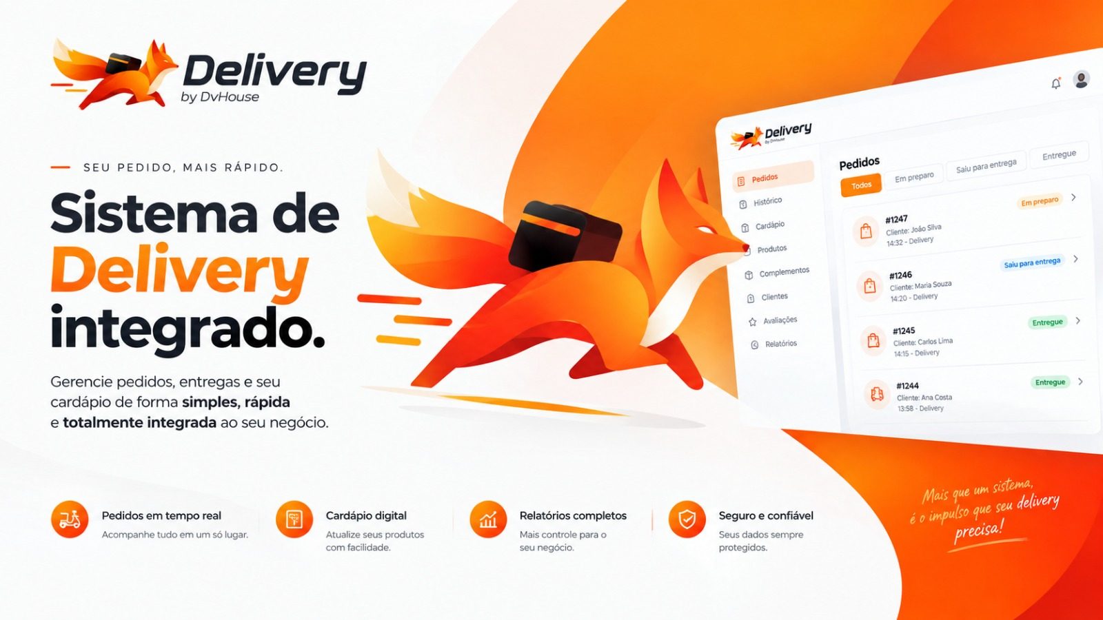 Delivery by DvHouse — sistema de delivery integrado: pedidos, entregas e cardápio