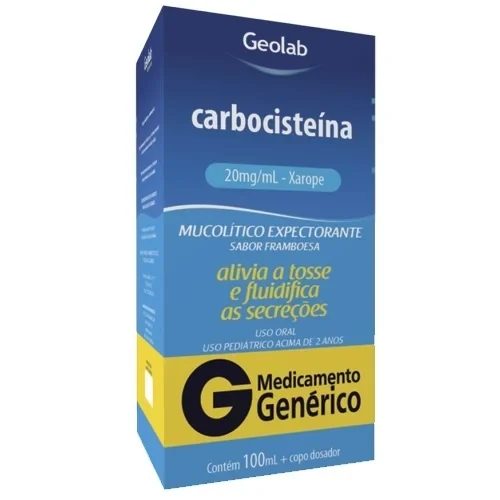 Carbocisteína 20 mg/ml Xarope Pediátrico 100 ml Geolab