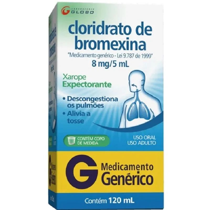 Cloridrato de Bromexina 8mg/5ml Xarope Adulto 120ml Genérico Gl...